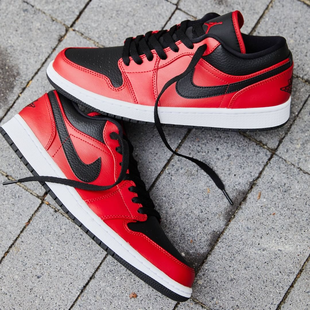 Giày Nike Air Jordan 1 Low GS 'Reverse Bred' 553560-605 - Ảnh 10