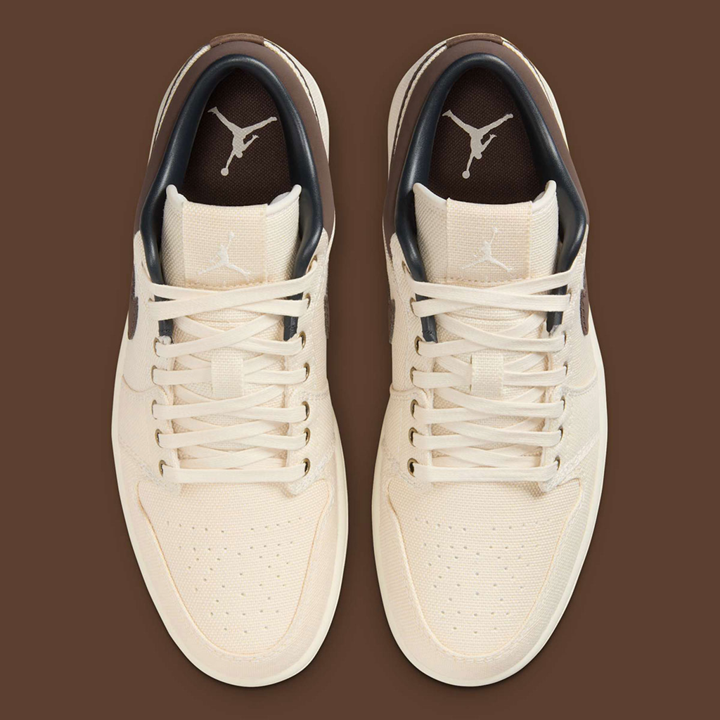 Giày Nike Air Jordan 1 Low Premium ‘Pale Ivory Baroque Brown’ IB8058-110 - Ảnh 3
