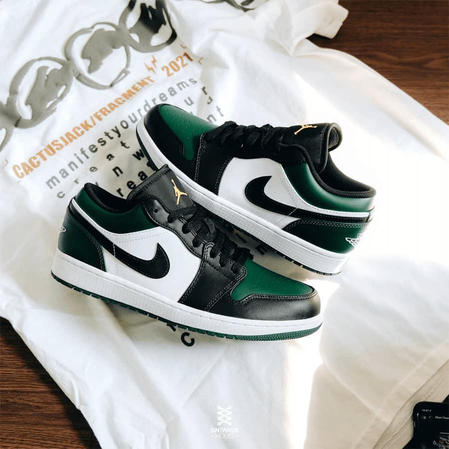 Giày Nike Air Jordan 1 Low 'Green Toe' 553558-371 - Ảnh 3