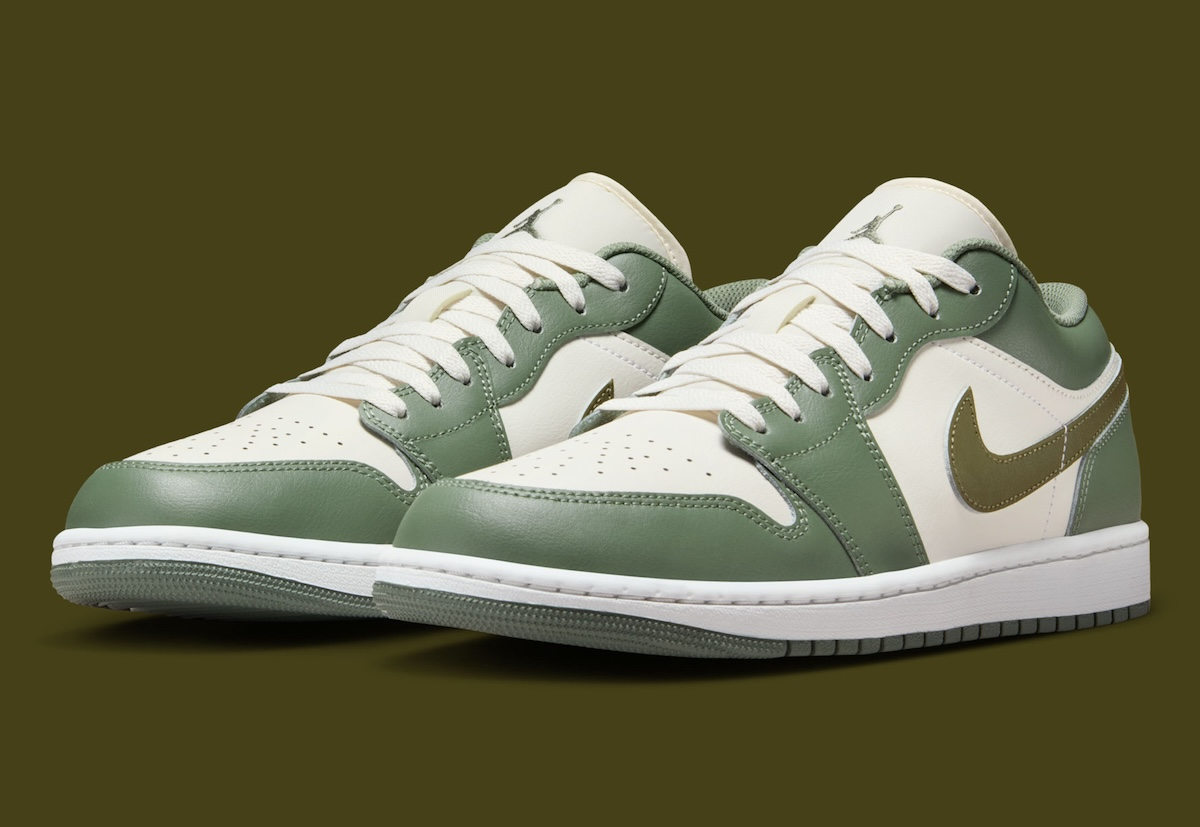 Giày Nike Air Jordan 1 Low ‘Medium Olive’ 553558-300 - Ảnh 2