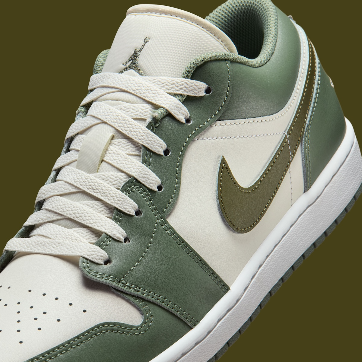 Giày Nike Air Jordan 1 Low ‘Medium Olive’ 553558-300 - Ảnh 5