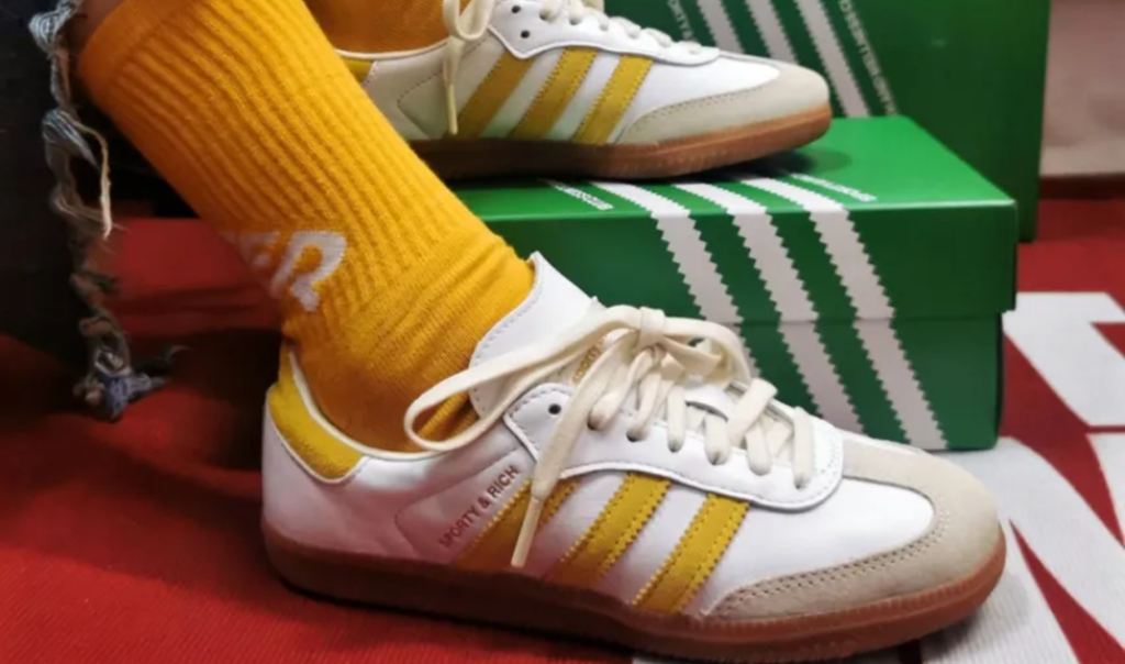 Giày Adidas x Sporty & Rich Samba 'White Bold Gold' IF5661 - Ảnh 4