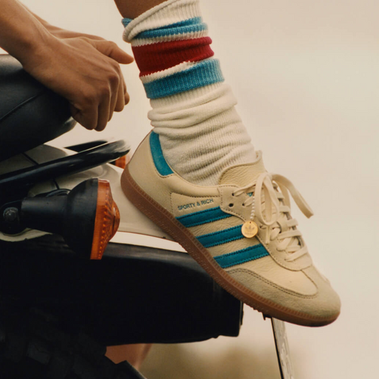 Giày Adidas Sporty & Rich x Samba OG 'Cream Blue' IE7096 - Ảnh 2
