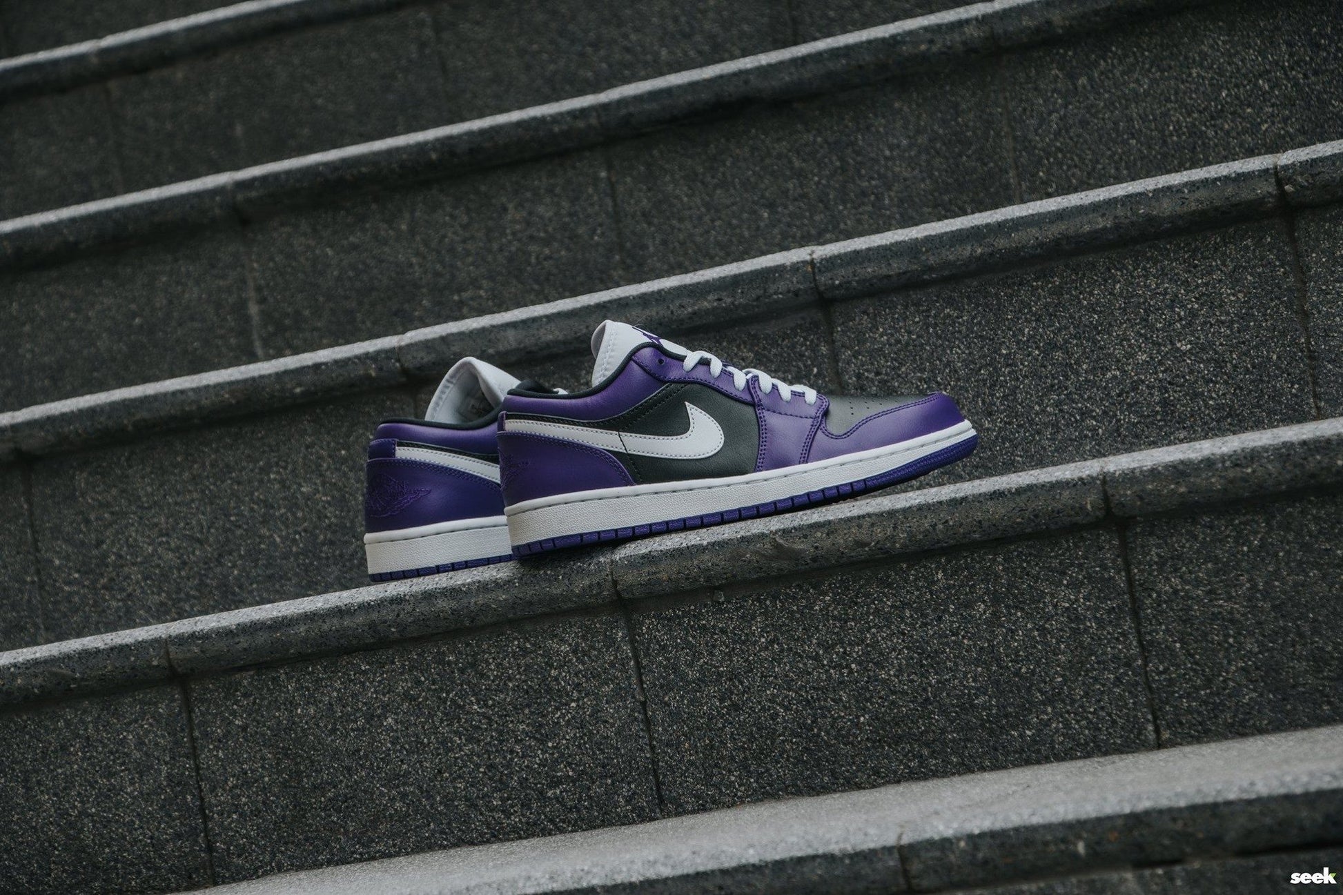 Giày Nike Air Jordan 1 Low GS "Purple Black" 553560-501 - Ảnh 2