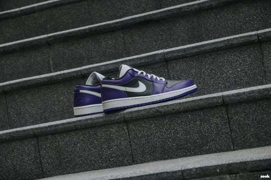 Giày Nike Air Jordan 1 Low GS "Purple Black" 553560-501 - Ảnh 2