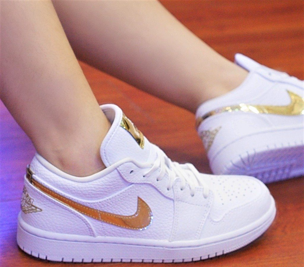 Giày Nike Air Jordan 1 Low 'White Metallic Gold' CZ4776-100 - Ảnh 4