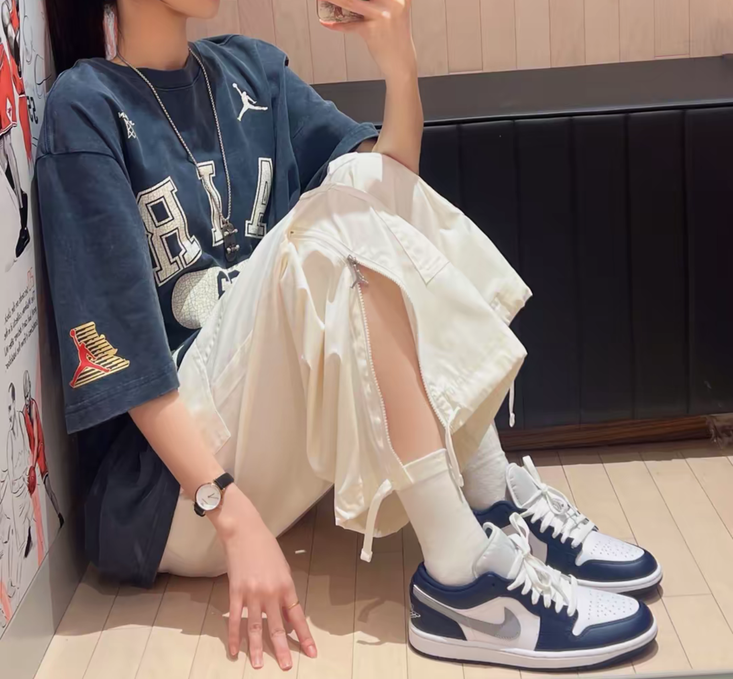 Giày Nike Air Jordan 1 Low ‘Midnight Navy’ 553558-141 - Ảnh 4