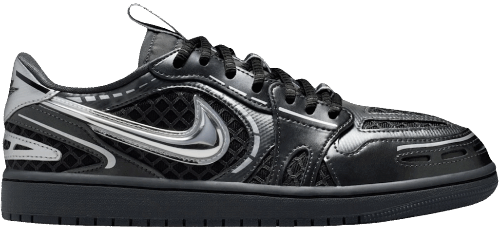 Giày Nike Jordan 1 Low ‘Black Metallic Silver’ HQ2186-001 - 23trk.com