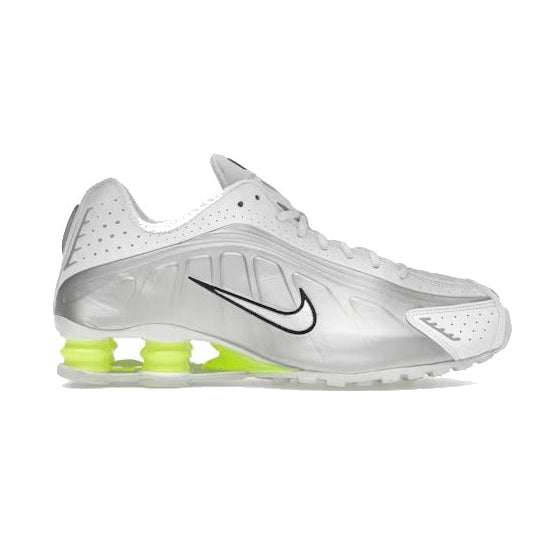 Nike Shox R4 White Metallic Silver Volt