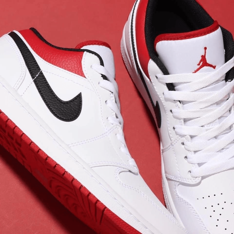 Giày Nike Air Jordan 1 Low GS 'White Gym Red' 553560-118 - Ảnh 2