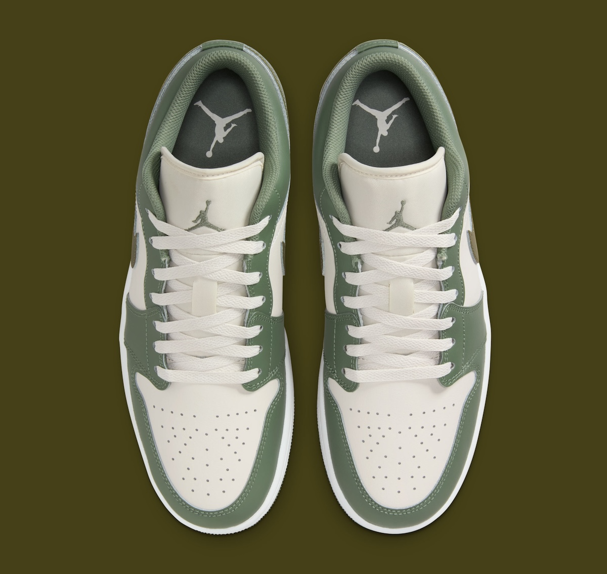 Giày Nike Air Jordan 1 Low ‘Medium Olive’ 553558-300 - Ảnh 3