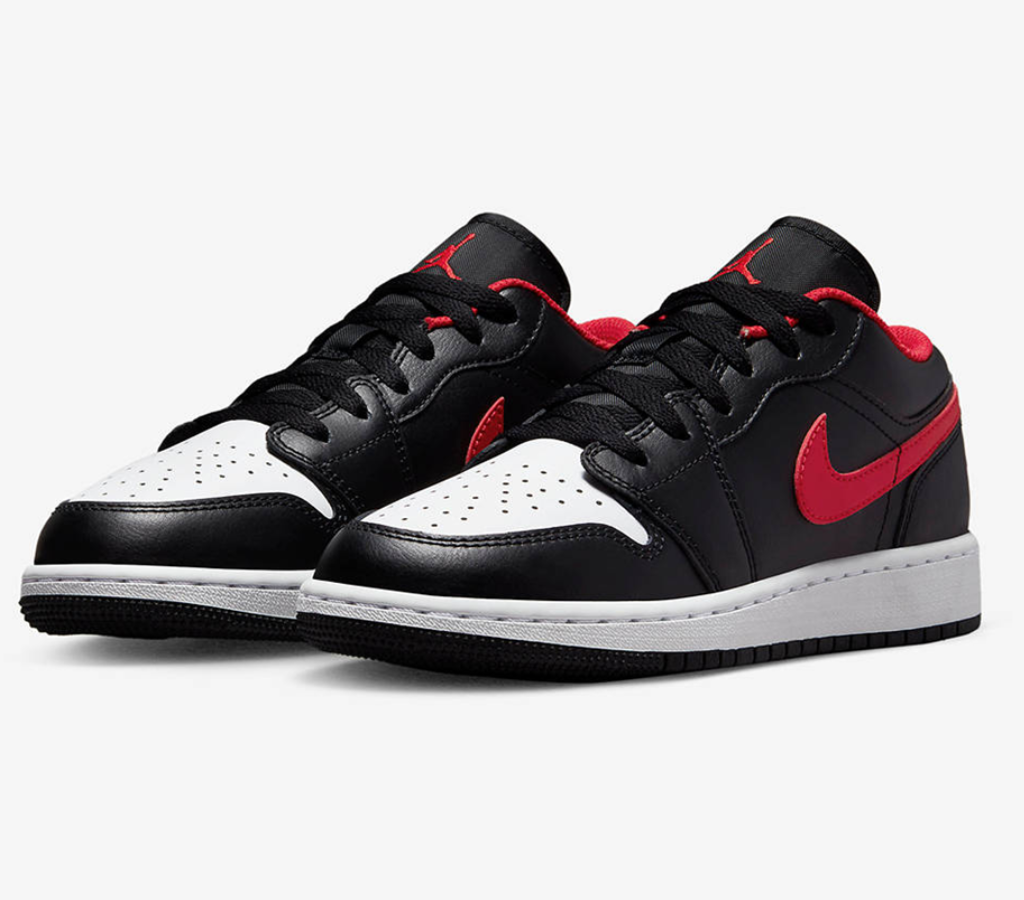 Giày Nike Air Jordan 1 Low GS 'Black Fire Red' 553560-063 - Ảnh 4