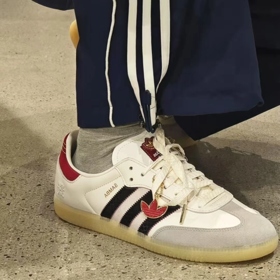 Giày Adidas Samba CNY ‘White Red’ JR8083 - Ảnh 2