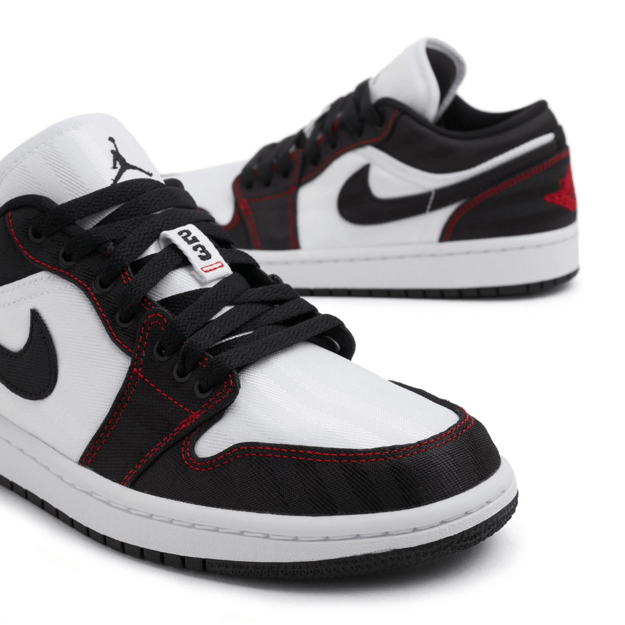 Giày Nike Wmns Air Jordan 1 Low SE Utility 'White Black Red' DD9337-106 - Ảnh 6