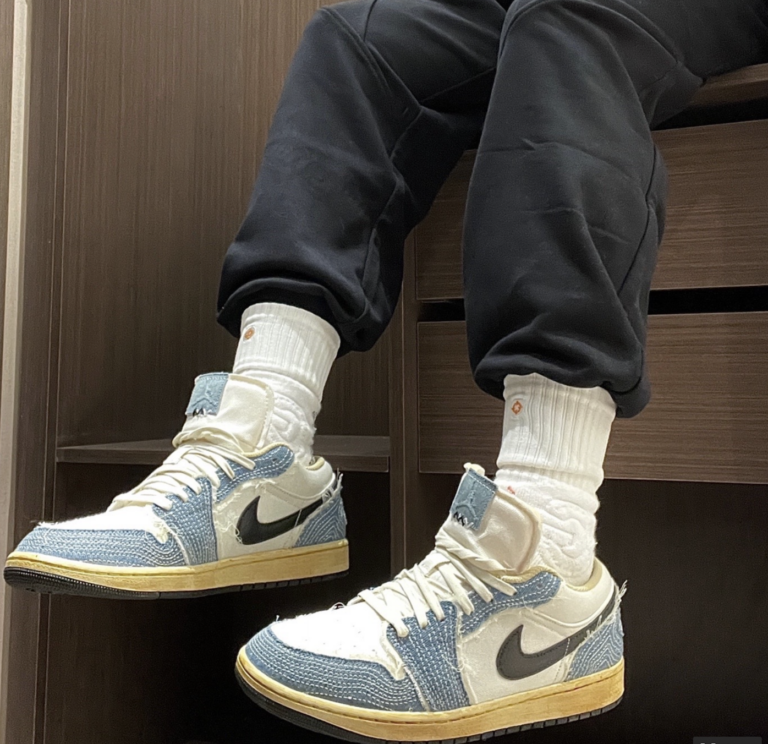 Giày Nike Air Jordan 1 Low ‘Sashiko Denim’ FN7670-493 - Ảnh 5
