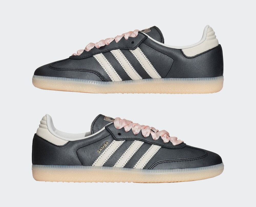 Giày Adidas Samba OG 'Black Pink Ribbon Laces' IH8047 - Ảnh 5