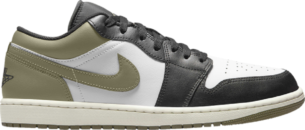 Giày Nike Air Jordan 1 Low ‘Black Toe Medium Olive’ 553558-092 - 23trk.com