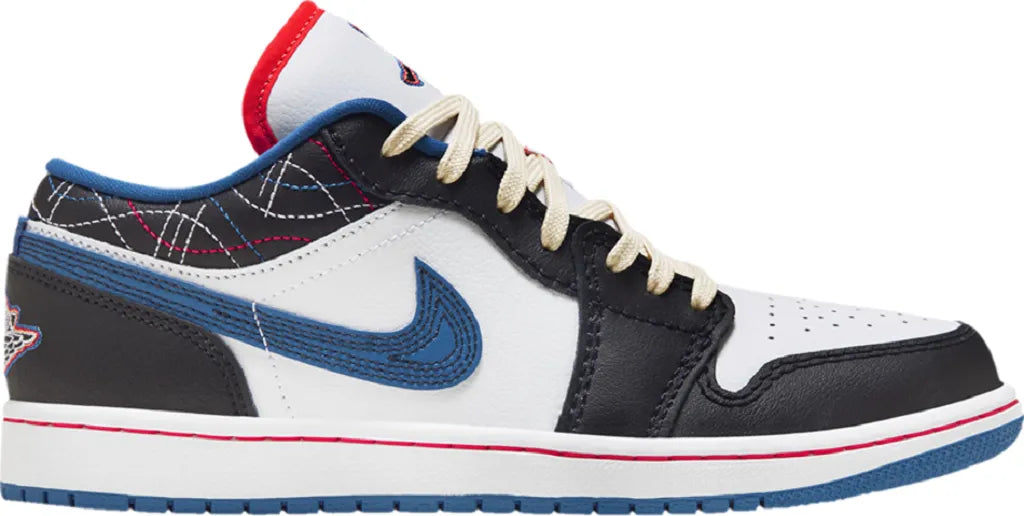 Giày Nike Air Jordan 1 Low ‘White Industrial Blue Siren Red’ FV3622-141 - 23trk.com