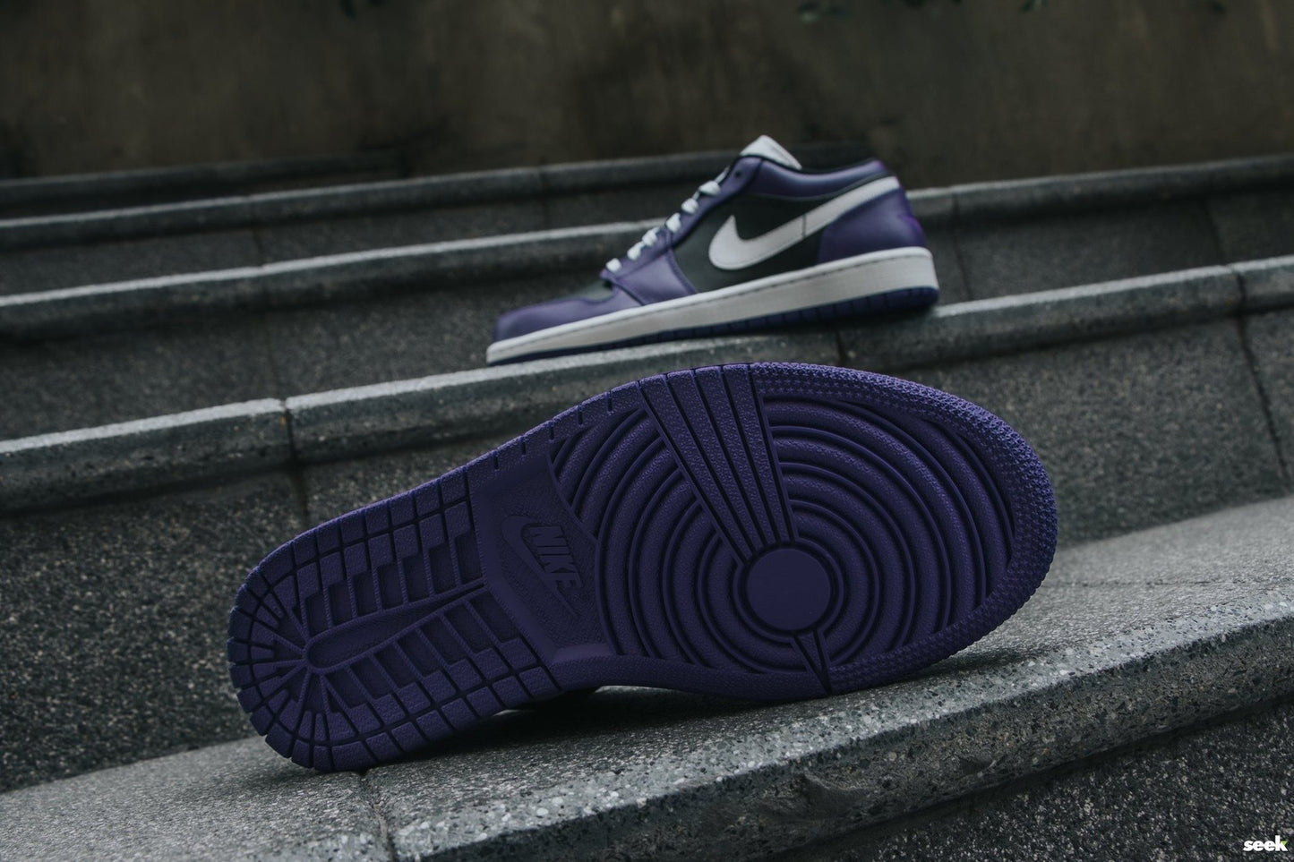 Giày Nike Air Jordan 1 Low GS "Purple Black" 553560-501 - Ảnh 5