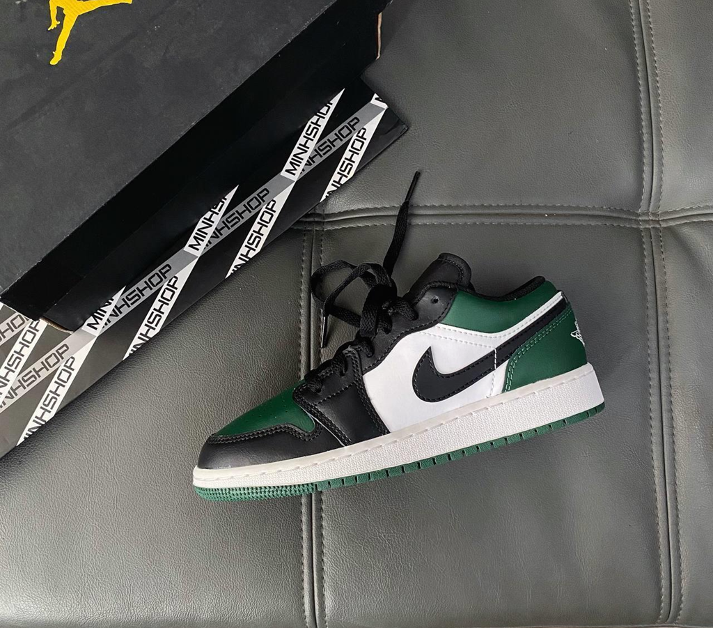 Giày Nike Air Jordan 1 Low GS 'Green Toe' 553560-371 - Ảnh 5