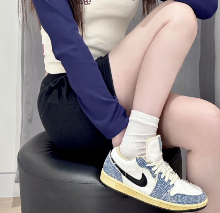 Giày Nike Air Jordan 1 Low ‘Sashiko Denim’ FN7670-493 - Ảnh 8