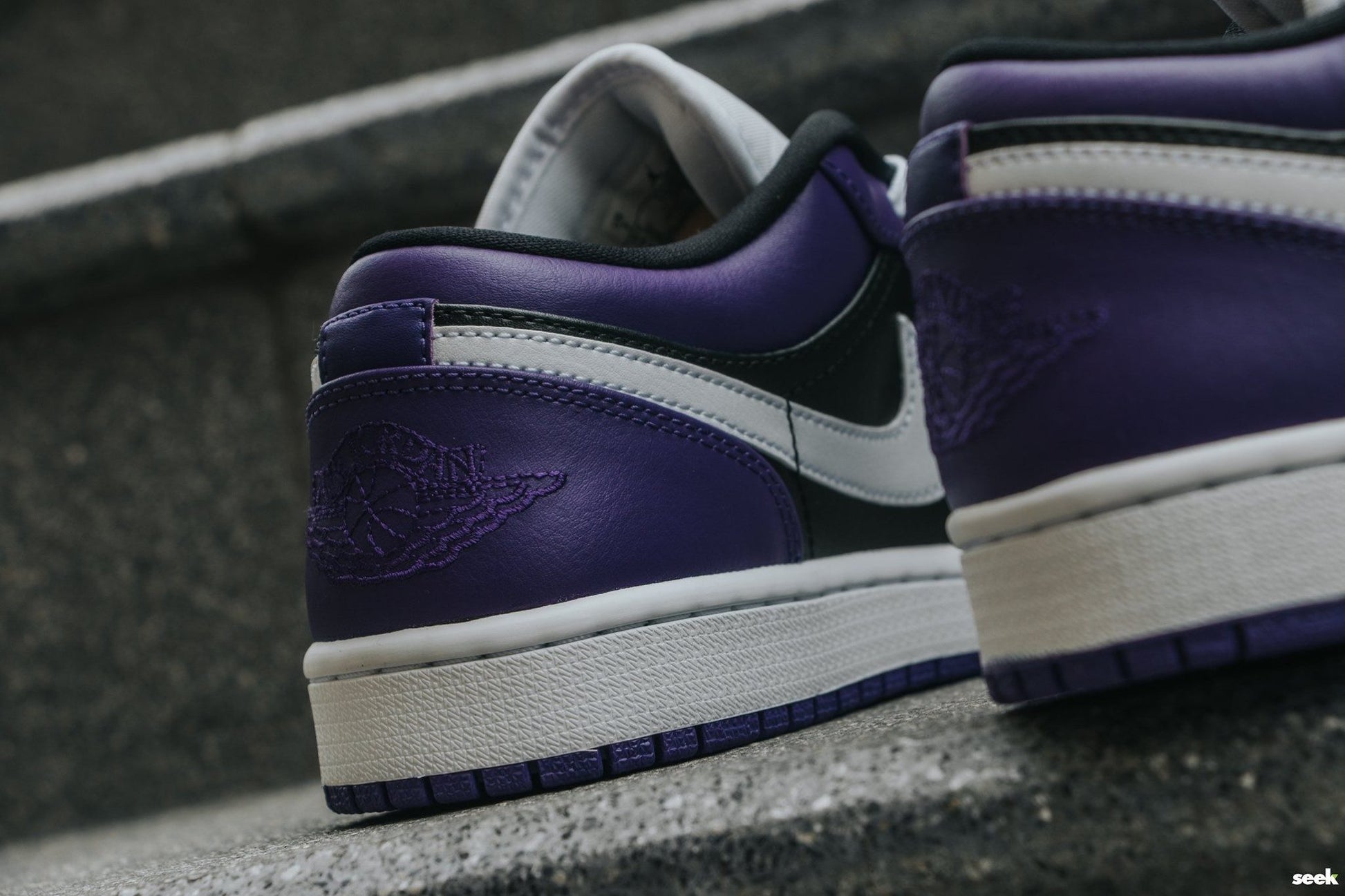 Giày Nike Air Jordan 1 Low GS "Purple Black" 553560-501 - Ảnh 3