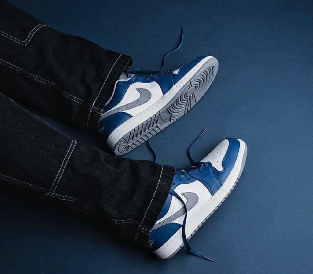 Giày Nike Air Jordan 1 Low 'True Blue Cement' 553558-412 - Ảnh 6