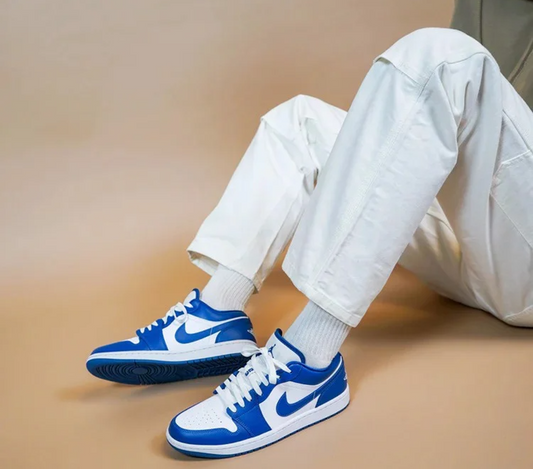 Giày Nike Air Jordan 1 Low White Dark Marina Blue DC0774-114 - Ảnh 2