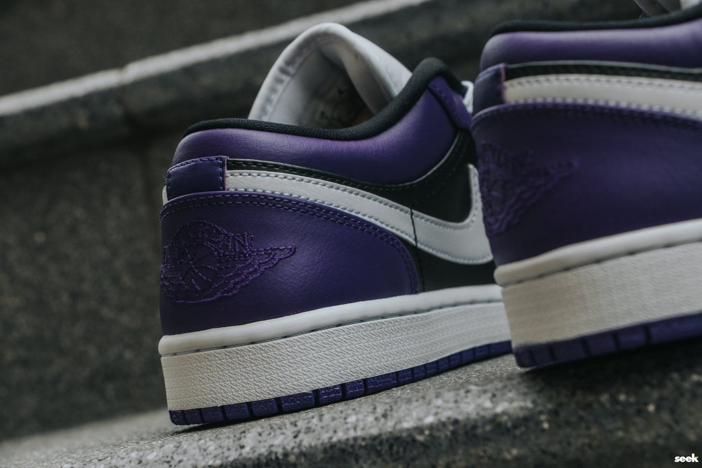 Giày Nike Air Jordan 1 Low GS "Purple Black" 553560-501 - Ảnh 6