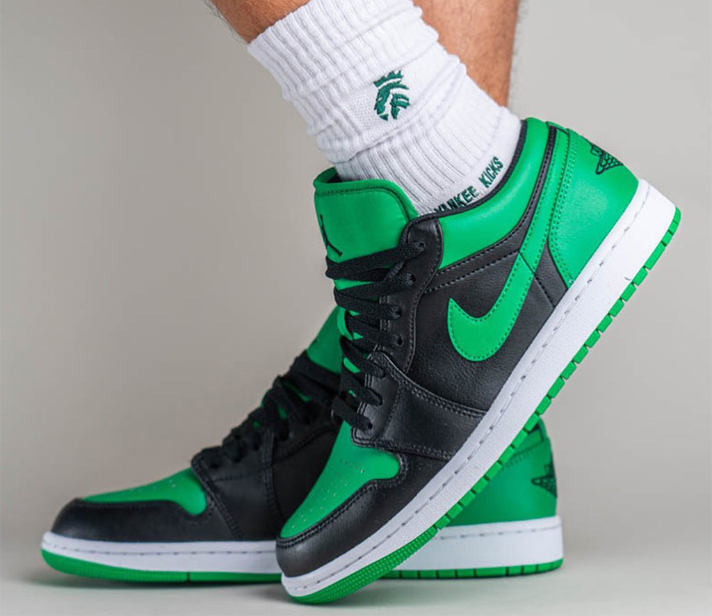 Giày Nike Air Jordan 1 Low 'Lucky Green' 553558-065 - Ảnh 4