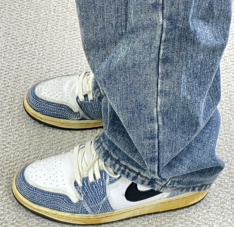 Giày Nike Air Jordan 1 Low ‘Sashiko Denim’ FN7670-493 - Ảnh 6