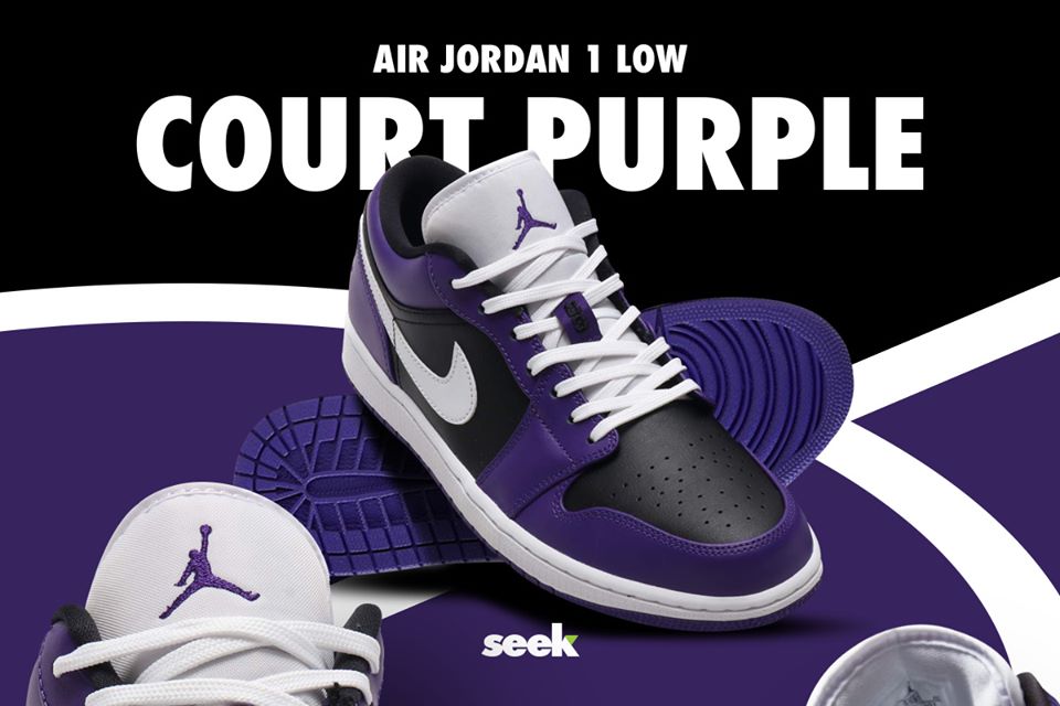 Giày Nike Air Jordan 1 Low 'Purple Black' 553558-501 - Ảnh 6