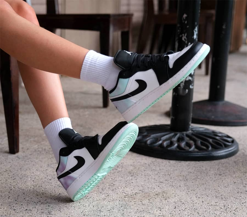 Giày Nike Air Jordan 1 Low Tie Dye White Black Tea DM1199-100 - Ảnh 4