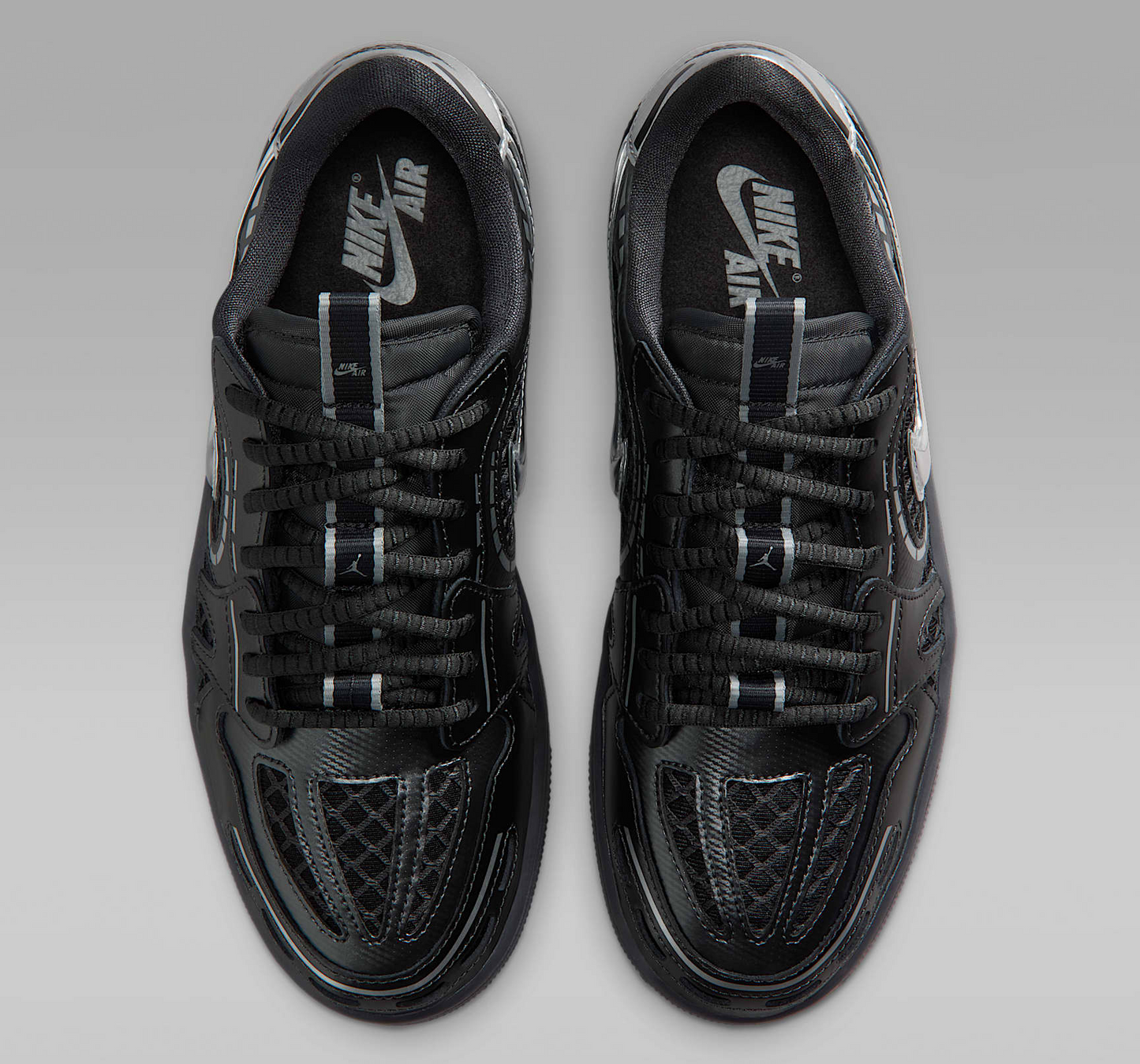Giày Nike Jordan 1 Low ‘Black Metallic Silver’ HQ2186-001 - Ảnh 2