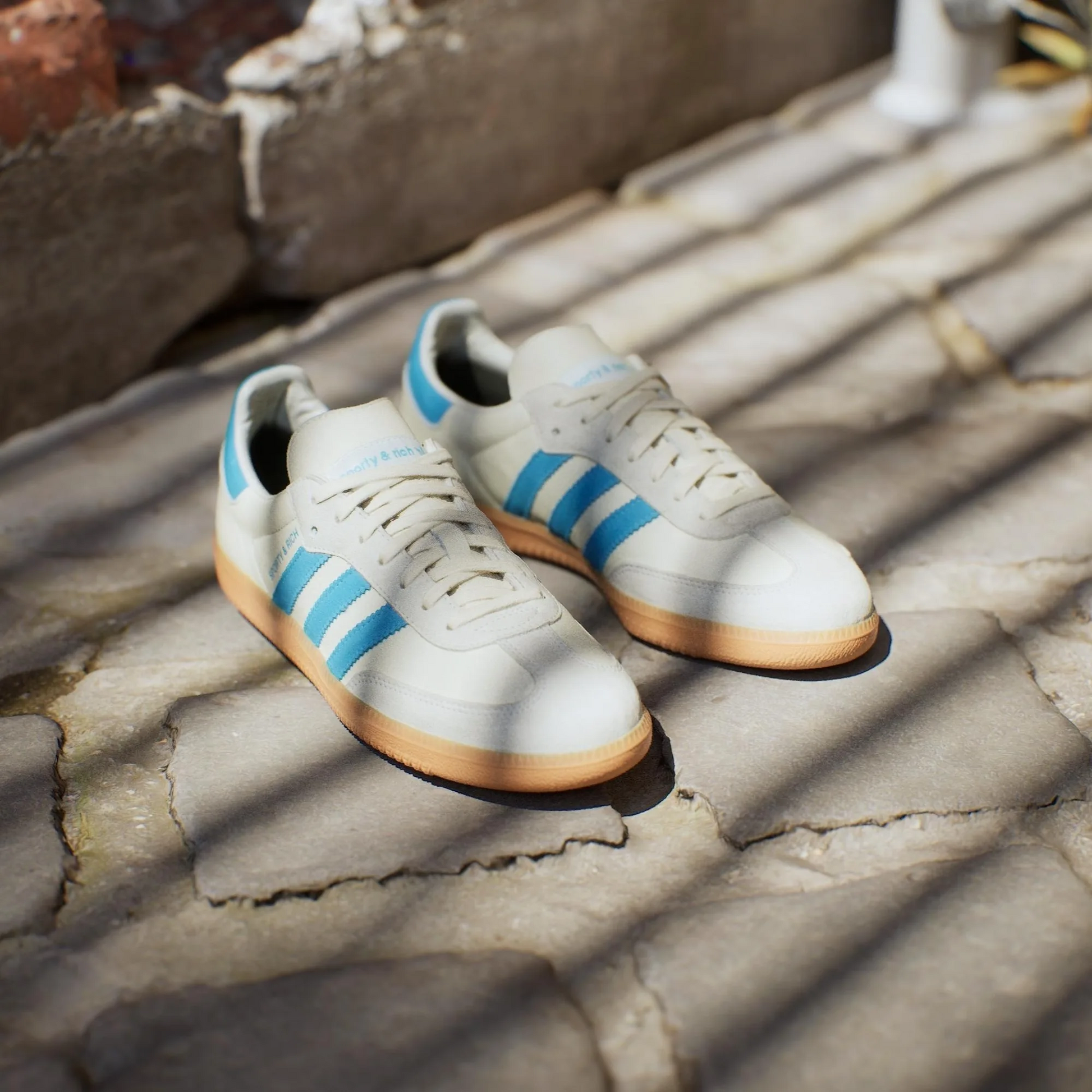 Giày Adidas Sporty & Rich x Samba OG 'Cream Blue' IE7096 - Ảnh 5