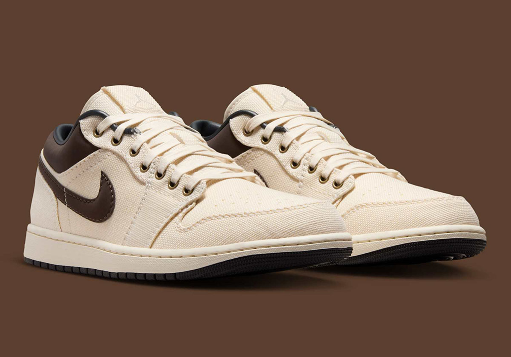 Giày Nike Air Jordan 1 Low Premium ‘Pale Ivory Baroque Brown’ IB8058-110 - Ảnh 2